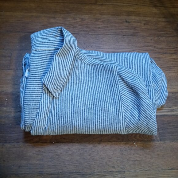 SIGRID OLSEN plus 100% linen button down shirt in stripe (1X) - Picture 13 of 15